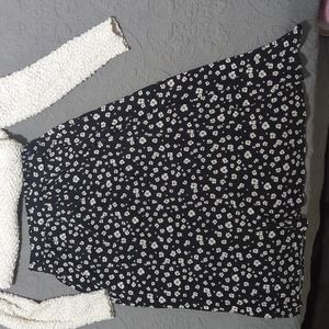 Nine West Floral Midi Skirt